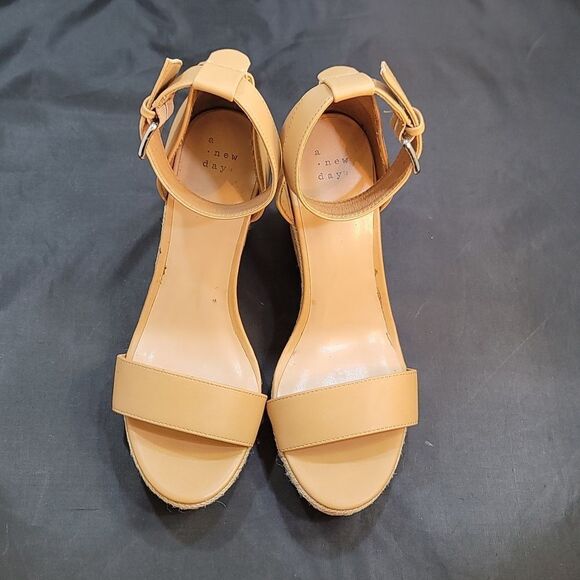 A.NEW DAY WEDGE ESPADRILLE OPEN TOE SANDAL - Picture 2 of 14